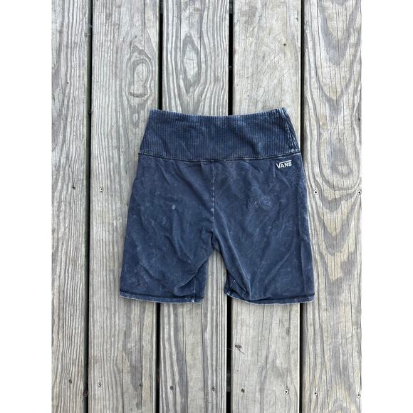 Vans Ribbed Biker Shorts Blue Stretchy Activewear Small - Picture 3 of 4